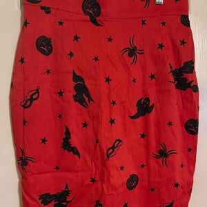 Vixen Micheline Pitt Ben Cooper Orange Halloween Pencil Skirt Size Large L New